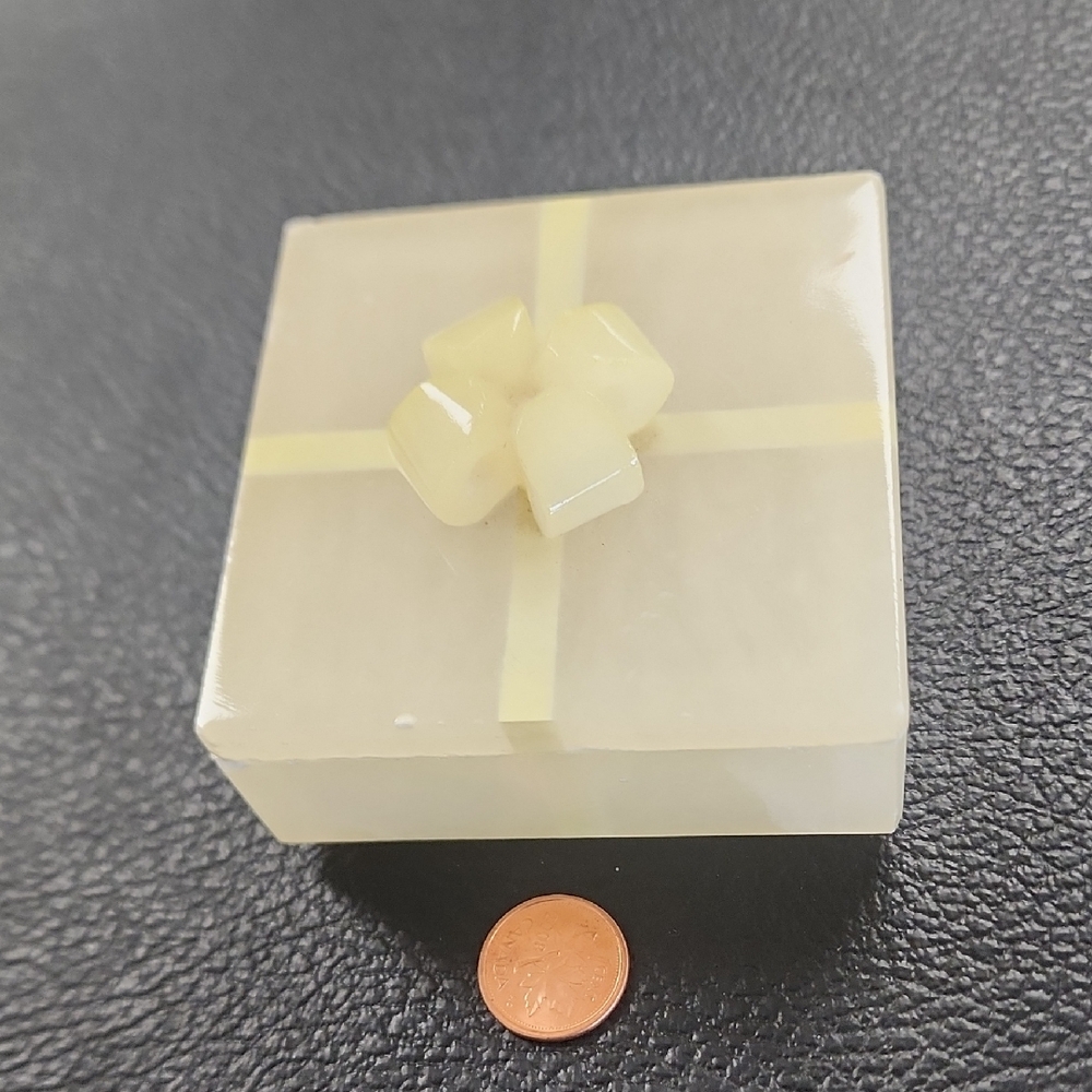 Vintage 1960's - Scaglione Italy - Alabaster Natural Stone - Gift Jewellery box